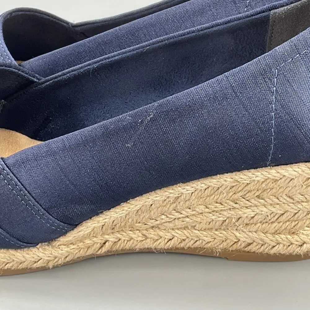 NEW Easy Street Women’s Jasper Wedge Sandals Navy Size 7.5N